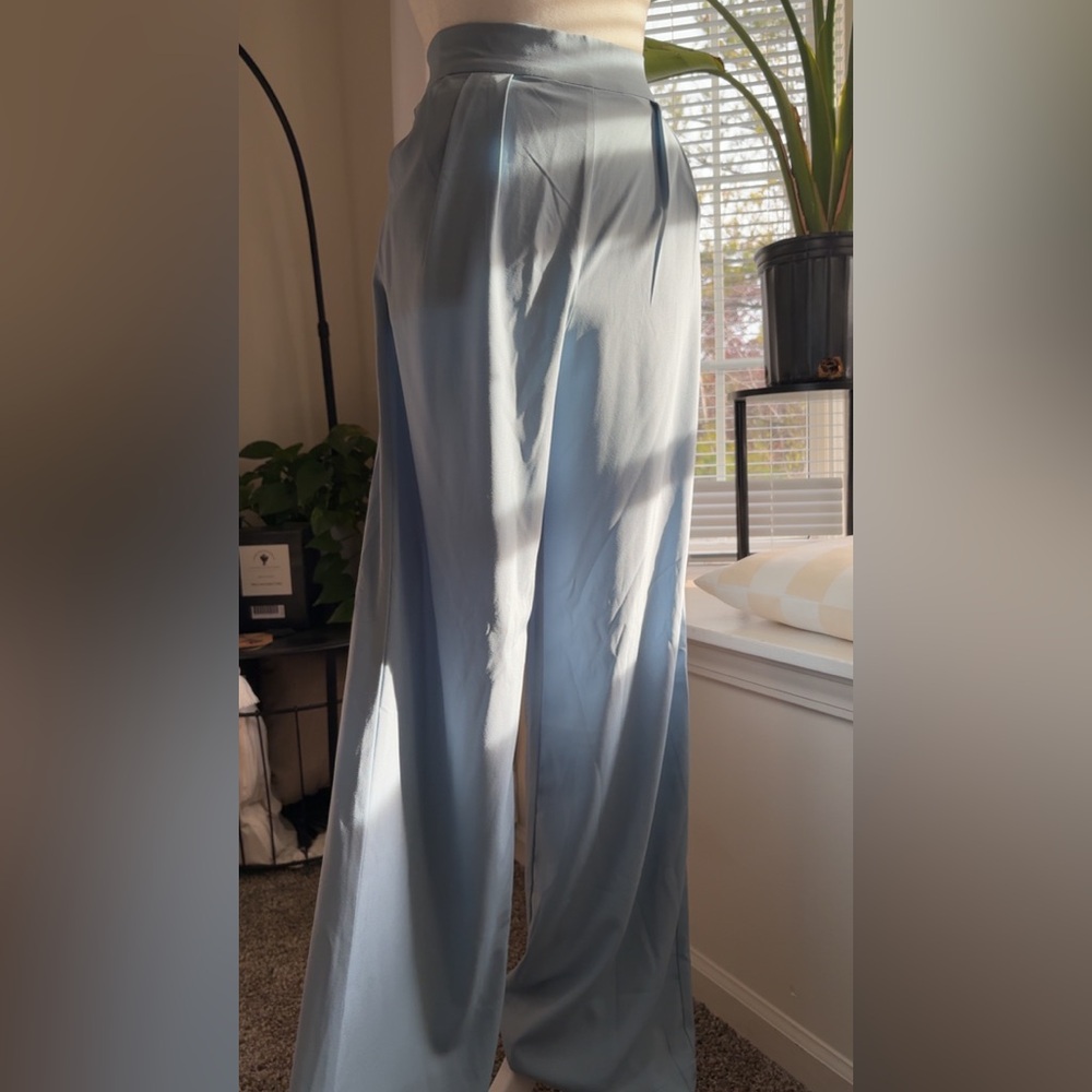 Veiled Collection Light Blue Wide Leg Women's Pants